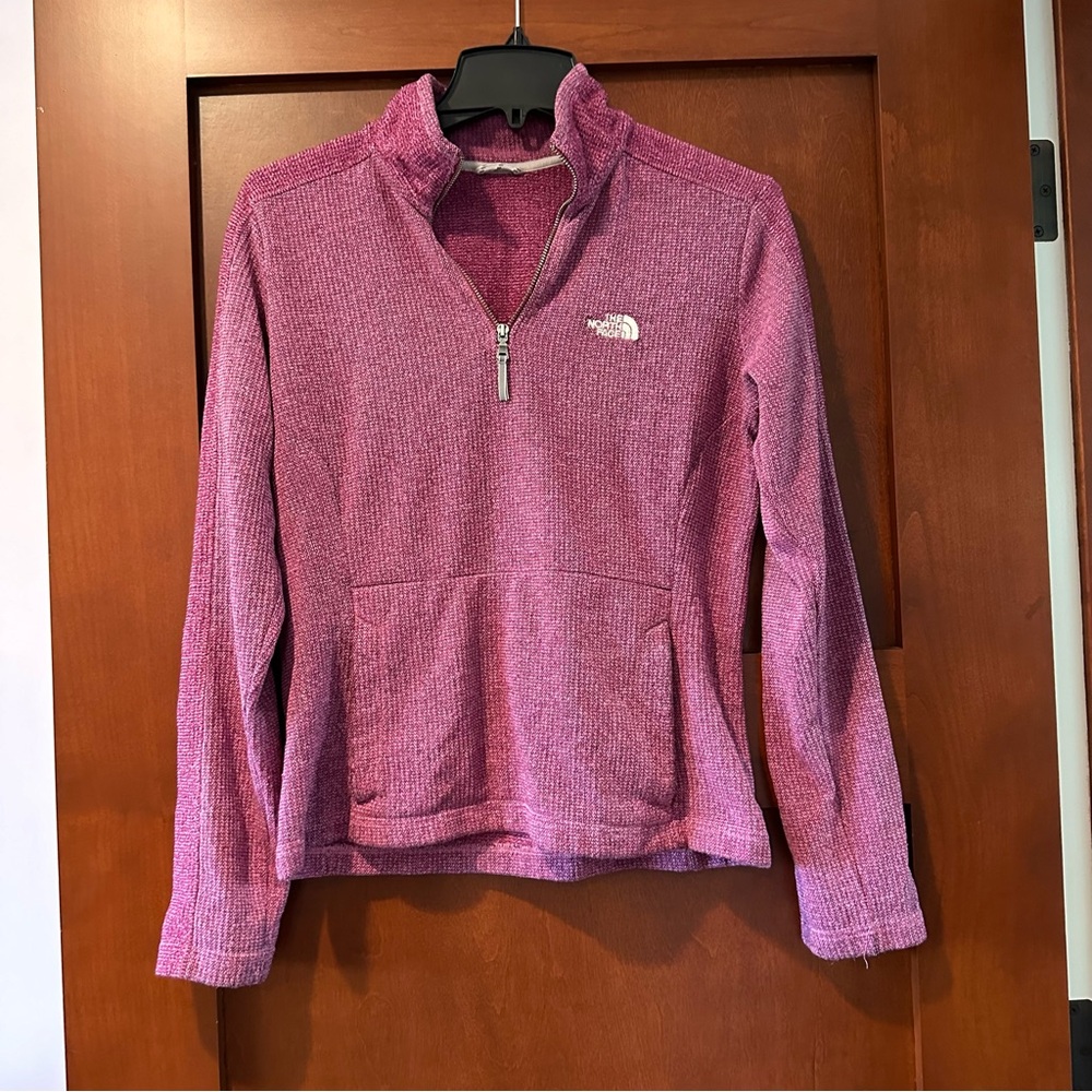 The North Face Quarter Zip Magenta Sweatshirt
